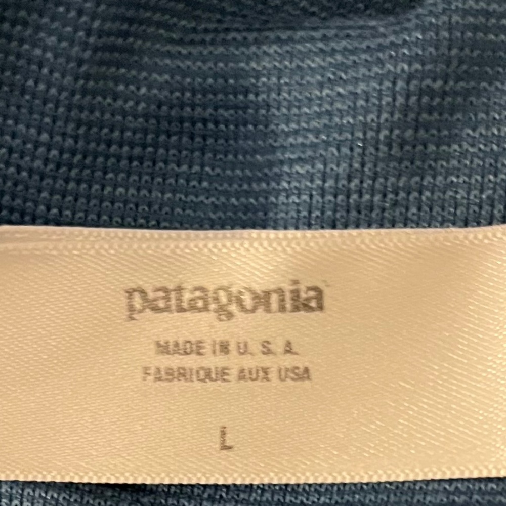 Patagonia Vintage MENS Capilene Medium Blue Long Sleeve Shirt Size L - Picture 6 of 9